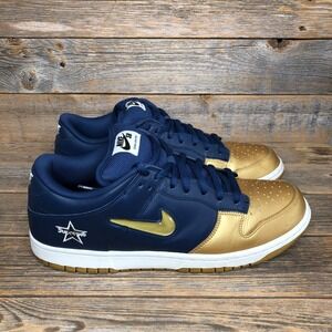 Nike Supreme Dunk SB QS Low CK3480-700 Metallic Gold Navy Sneaker Men